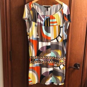 Graphic, adjustable mini dress!